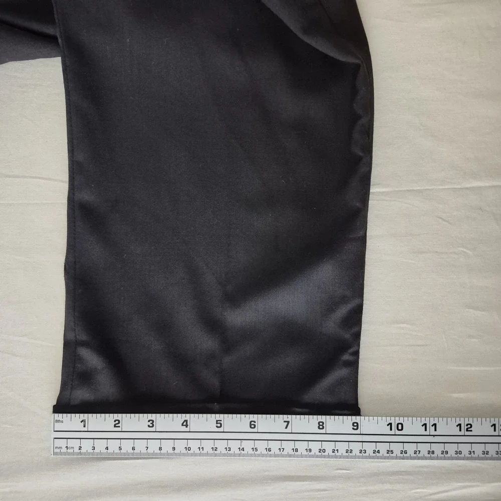 Joseph & Feiss Mens Black 100% Worsted Wool Pleated Cuffed Dress Pants‎ 36x30